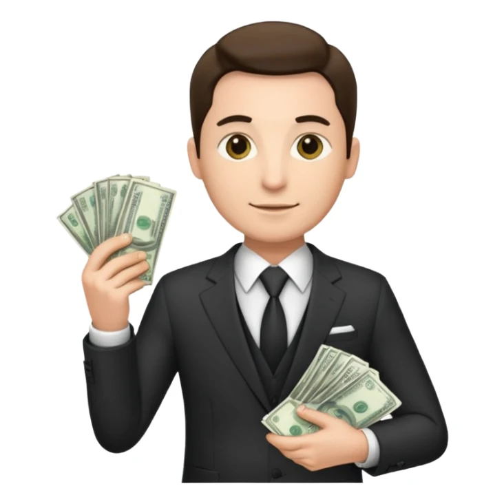 public official/politician/bureaucrat holding money sticker