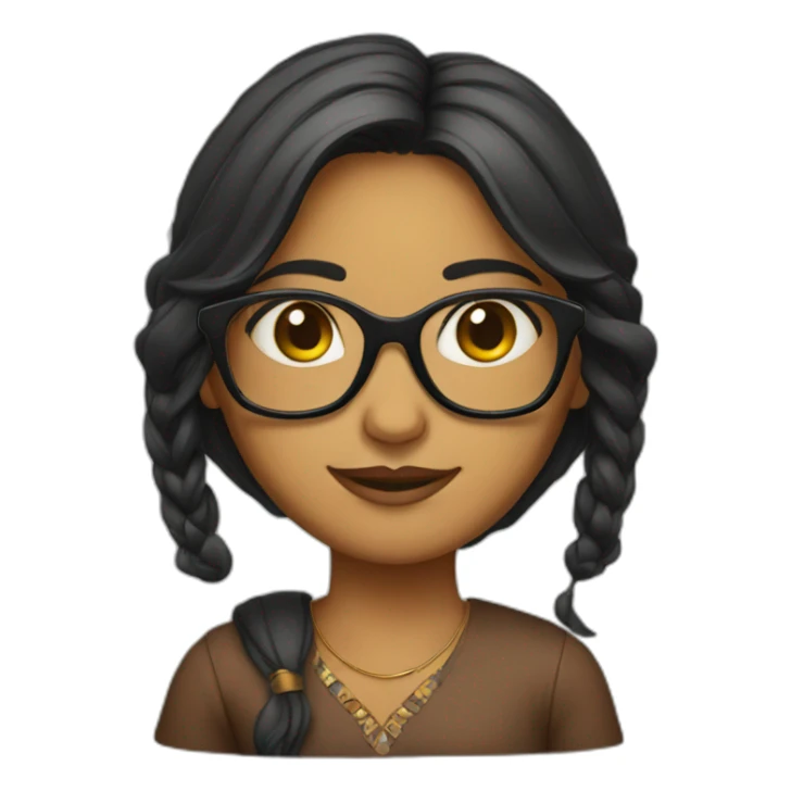 Indian girl in specs  sticker