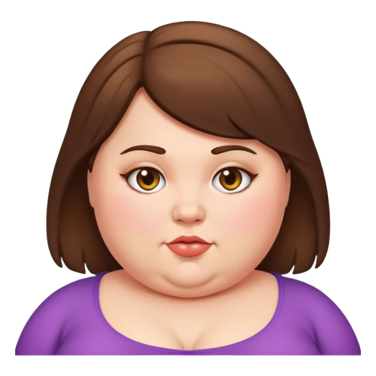 Fat girl with brunette hair  sticker