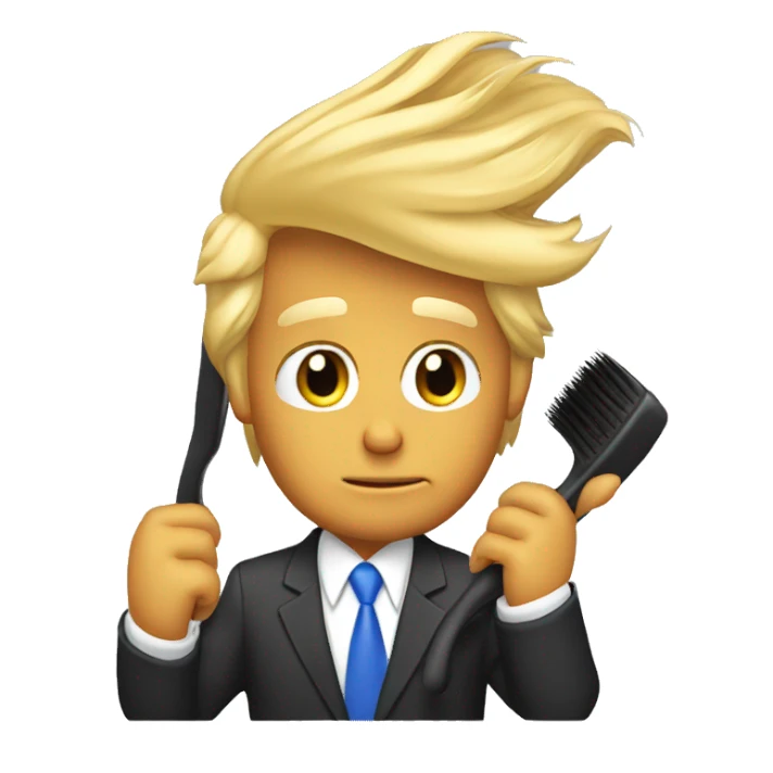 Donald trump brushing his hair  sticker
