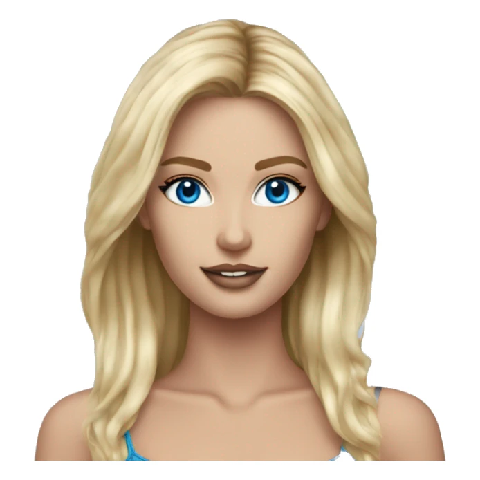 Realistic victoria secret model blonde blue eyes  sticker