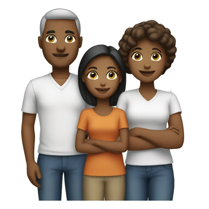 A family of four white sticker