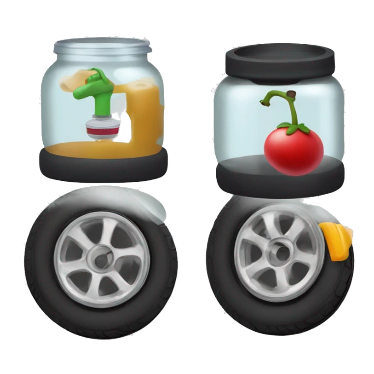 use the song "pump the jam" to create the logo of a midget using a tyre pump to pump a jar of jam sticker