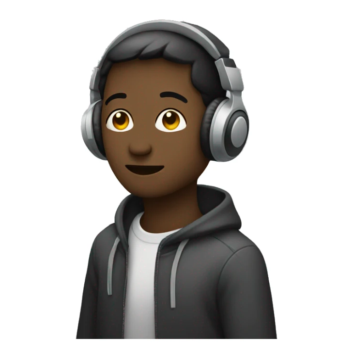 person listening to music sticker