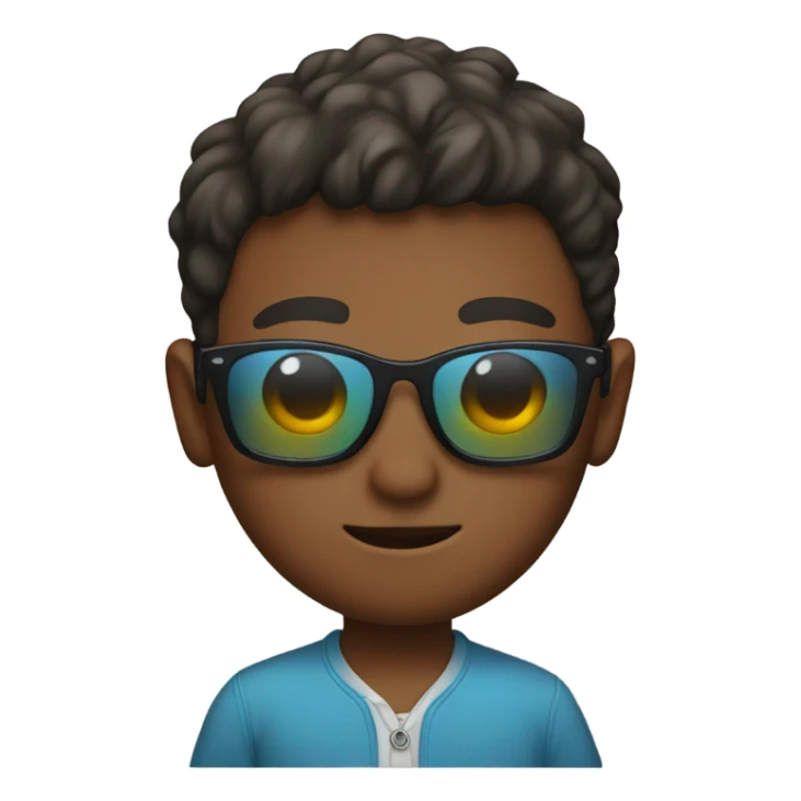 boy with a pair of sunglasses sticker