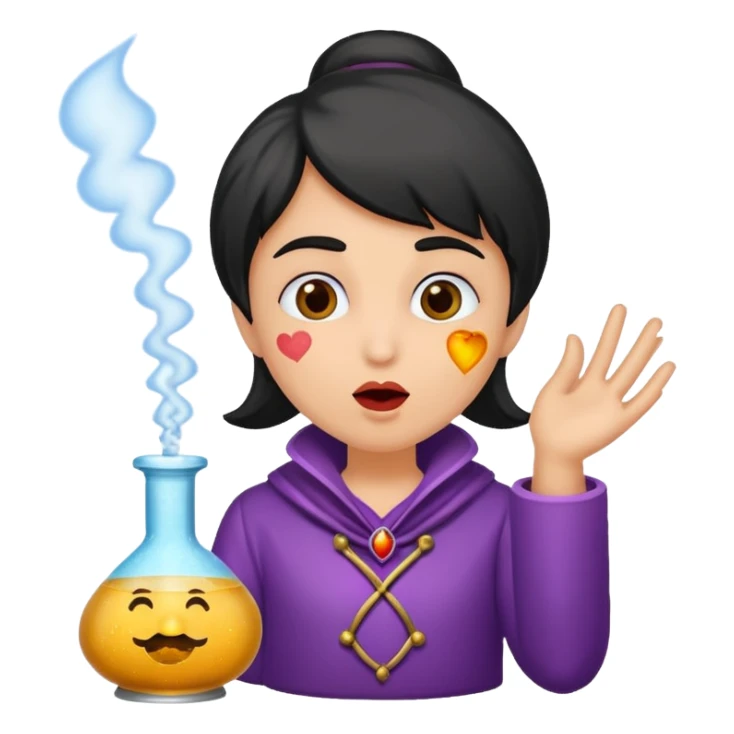 potion maker blowing kiss made of spark dust sticker