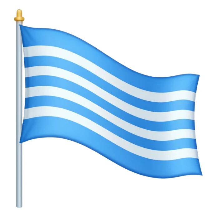 White flag with blue horizontal line in center sticker