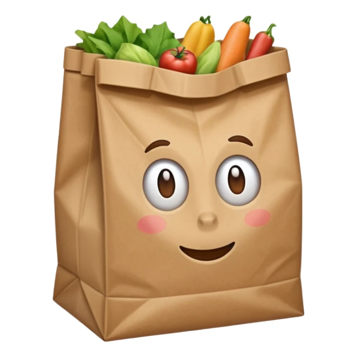 a bag of groceries, no picture on the bag sticker