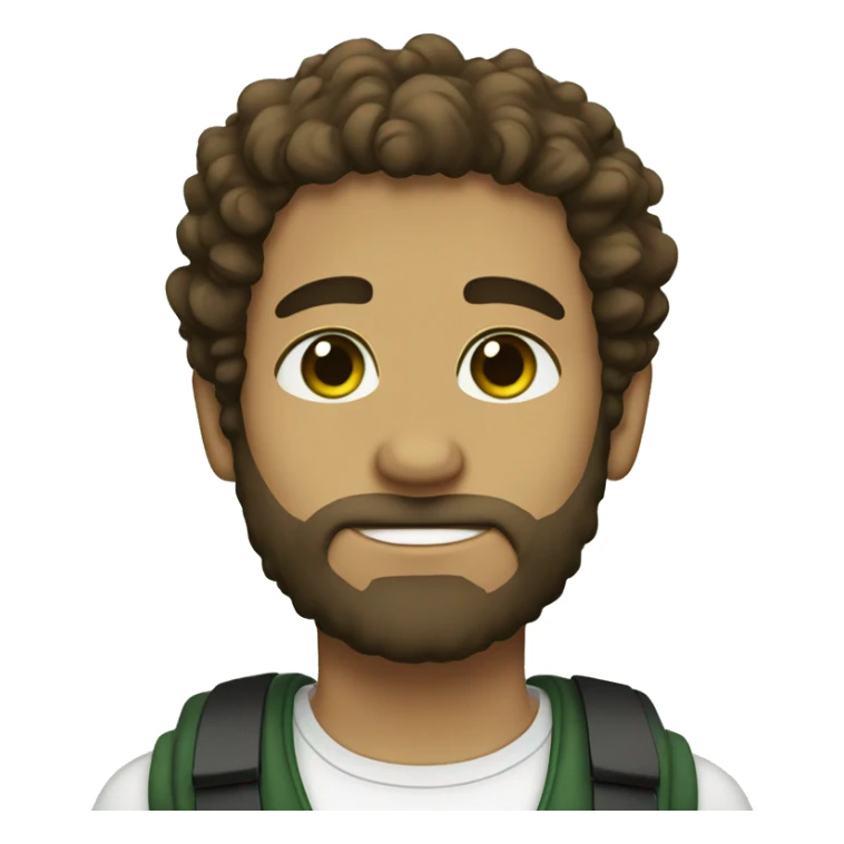 My boyfriend with Brown Curls and Green eyes with a beard sticker