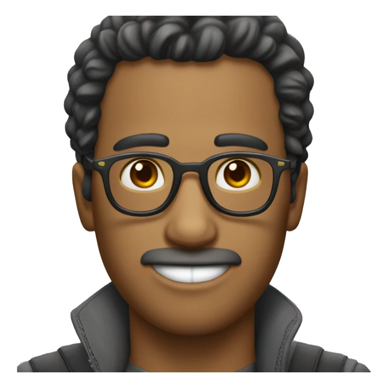 Un Chico de pelo hasta el cuello y usa lentes sticker