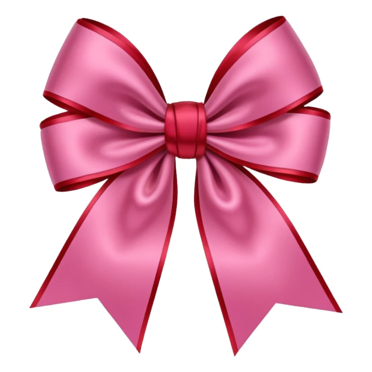 Dark Pink with red colour ribbon bow sticker