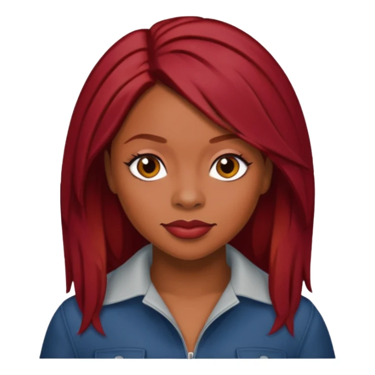 LaTavia Robeson with dark red hair sticker