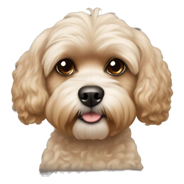 Poodle Shih Tzu mix tan color sticker