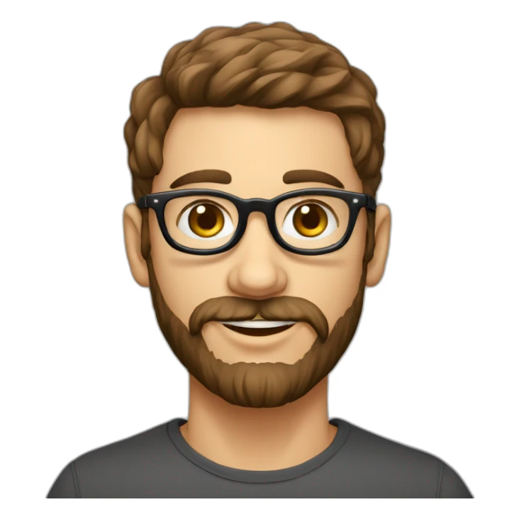 Jeune homme barbu lunette ronde sticker