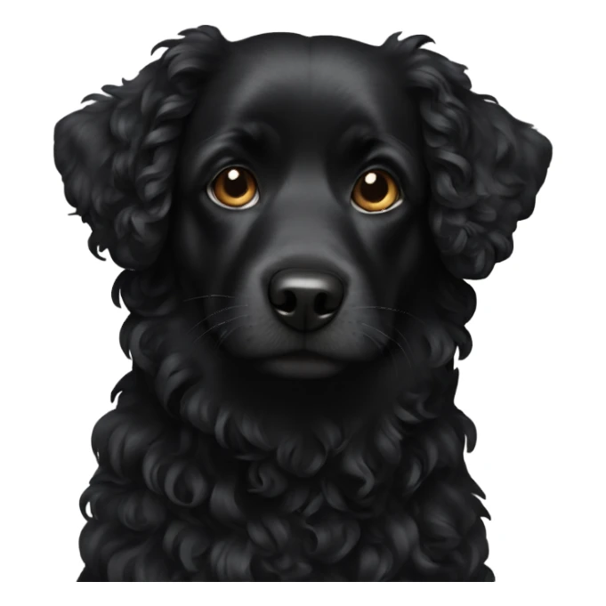 Black dog curly  sticker