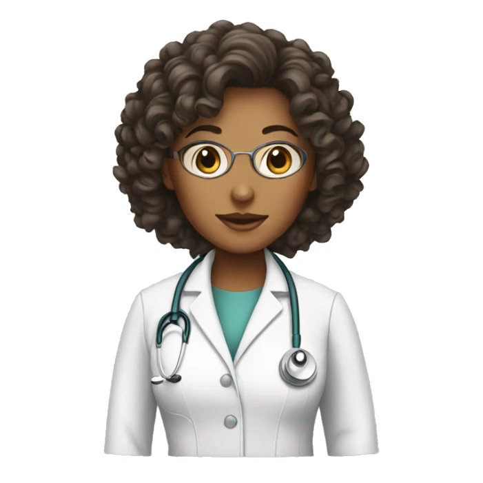 Female doctor with curly hair sticker
