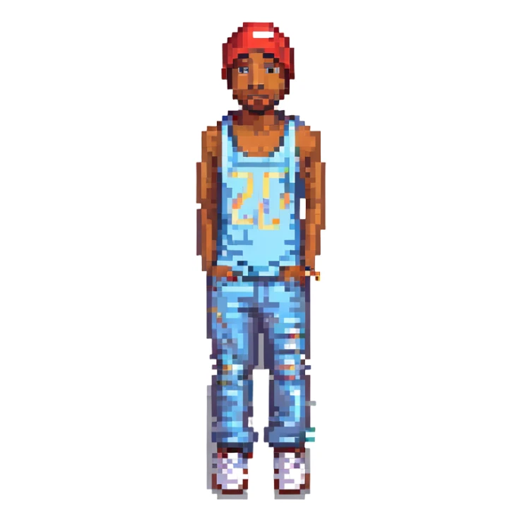 2Pac в полный рост, no background sticker