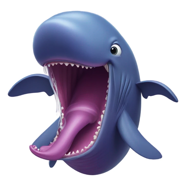purple sperm whale with open mouth sticker