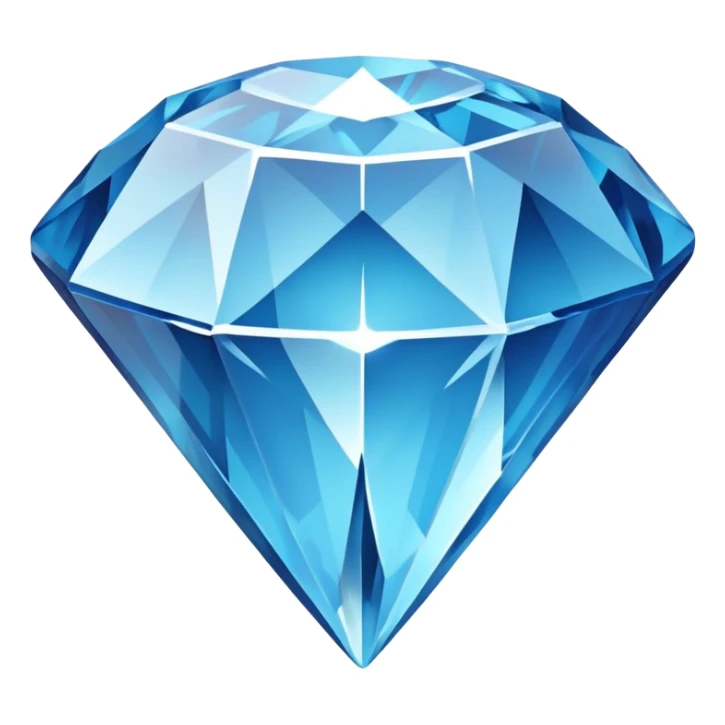 blue diamond gem broken cleanly in half with crystal fracture pattern sticker