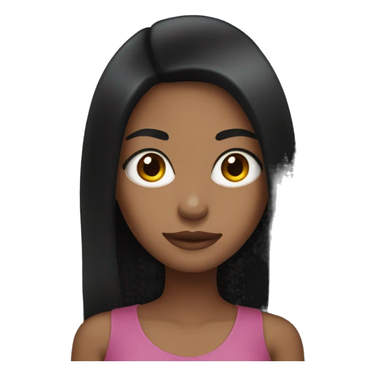dark mixed girl with long black straight hair sticker