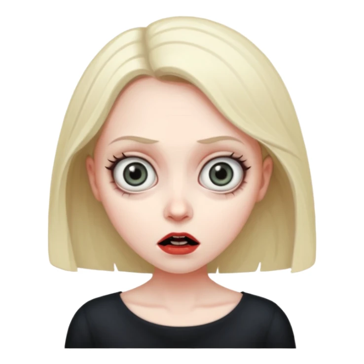 A realistic woman in horror, waist-length portrait sticker