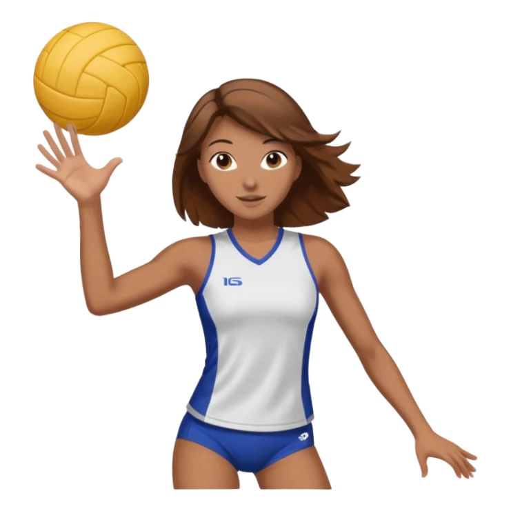 Stella playing volleyball brown hair  sticker