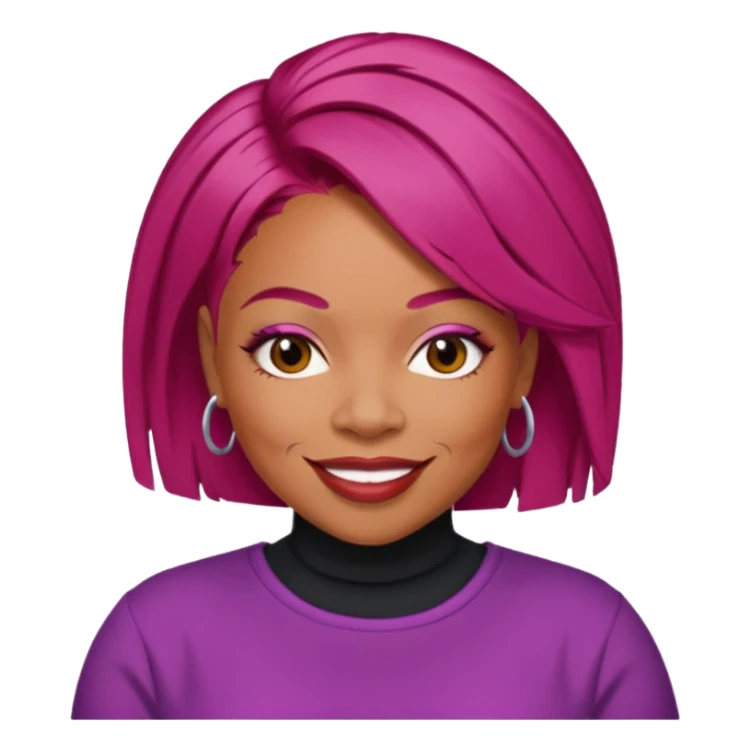 Tionne T-Boz Watkins with short magenta red hair sticker
