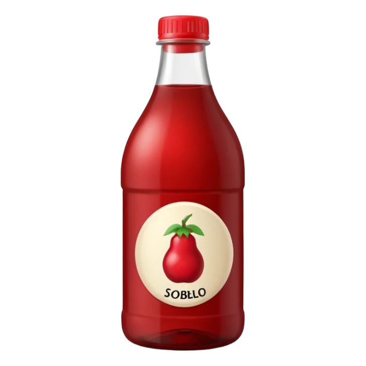 make a sobolo(ghanain drink) make it be in a bottle and the label should say sobolo and spell it like this and the drink dark red a plastic bottle and no fruit sticker