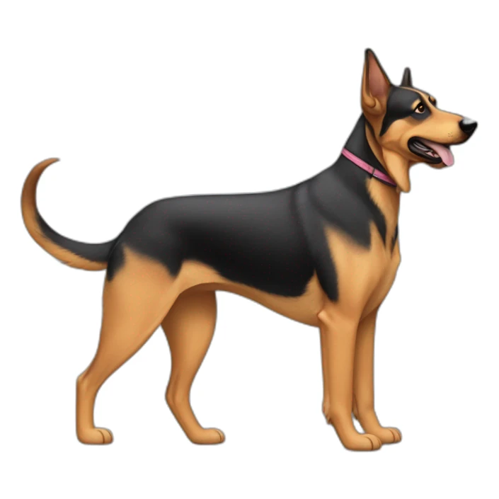 coonhound and German shepherd mix dog walking sticker