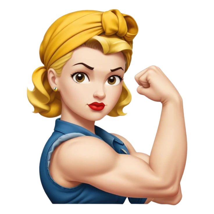 white skin Rosie the Riveter shows biceps sticker