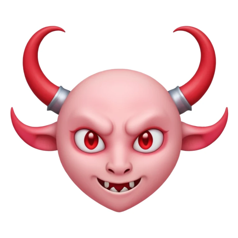 a plain pink heart with demon horns on it sticker