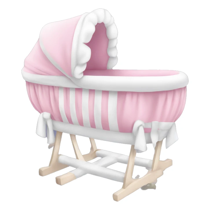 Pink and white baby bassinet  sticker