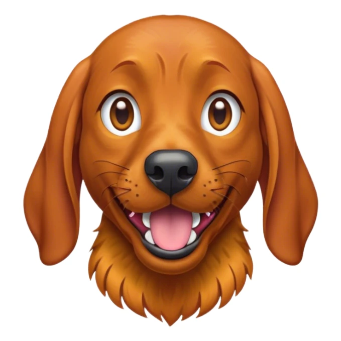 Cinematic Comical Vizsla Portrait Emoji, Head tilted dramatically with an exaggeratedly amused expression, featuring a striking rust and gold Fur with bold accents, wide, expressive amber eyes filled with playful disbelief, Simplified yet hilariously expressive features, highly detailed, glowing with a slightly sassy glow, high shine, dramatic yet playful, stylized with an air of cheeky mischief, bright and endearing, soft glowing outline, capturing the essence of a spirited and over-the-top companion, so meme-worthy it feels like it could side-eye its way into internet fame instantly! sticker