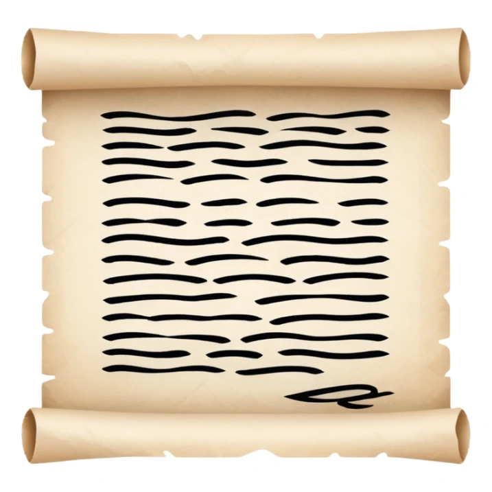 Calligraphy Paper – White parchment with black strokes. sticker