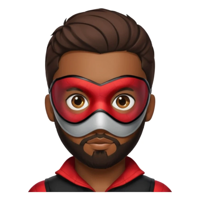 Miles Morales with beard, eye mask, low fade hair cut sticker