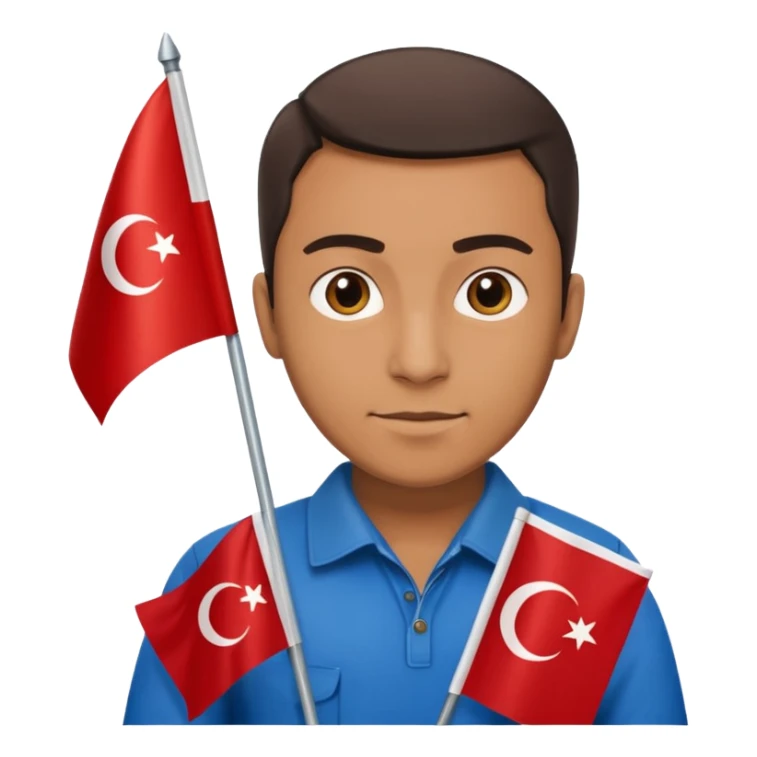 Türk bayrağı tutan adam sticker