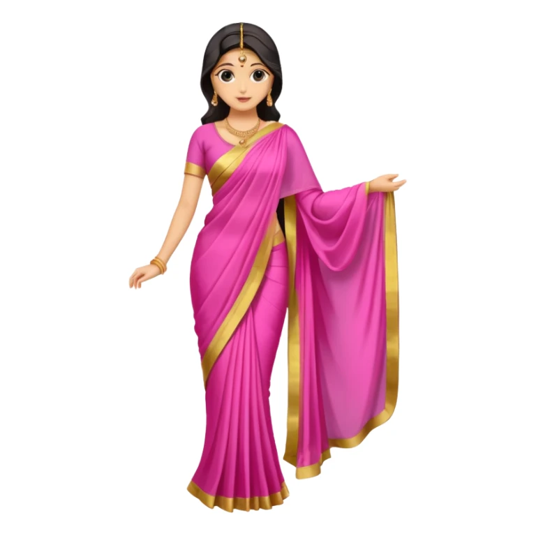 pink saree sticker