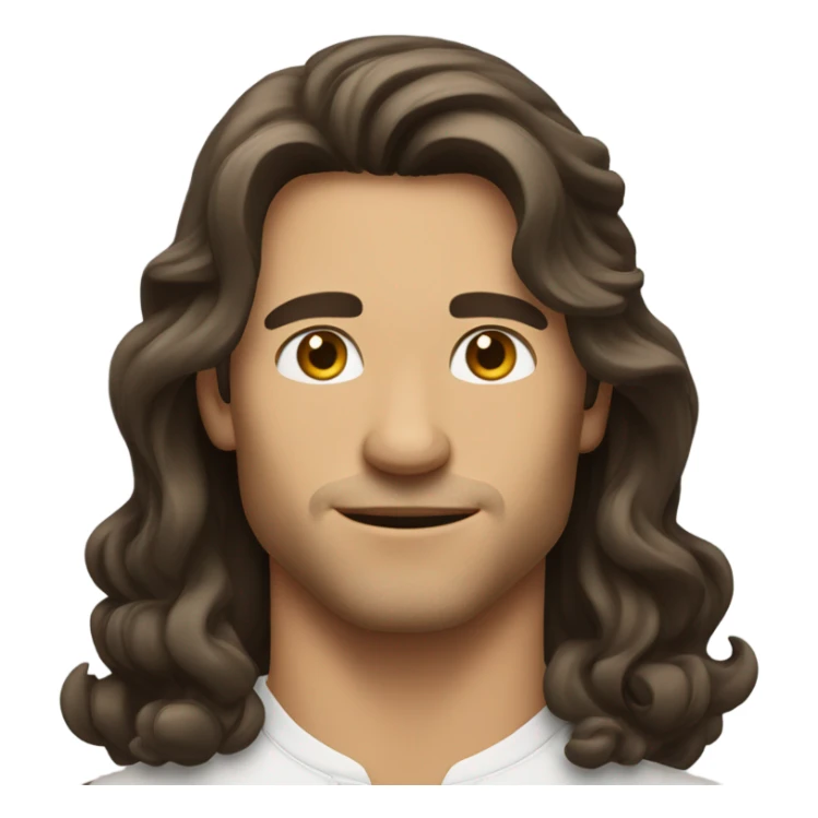 Handsome brunette man  with long hair sticker