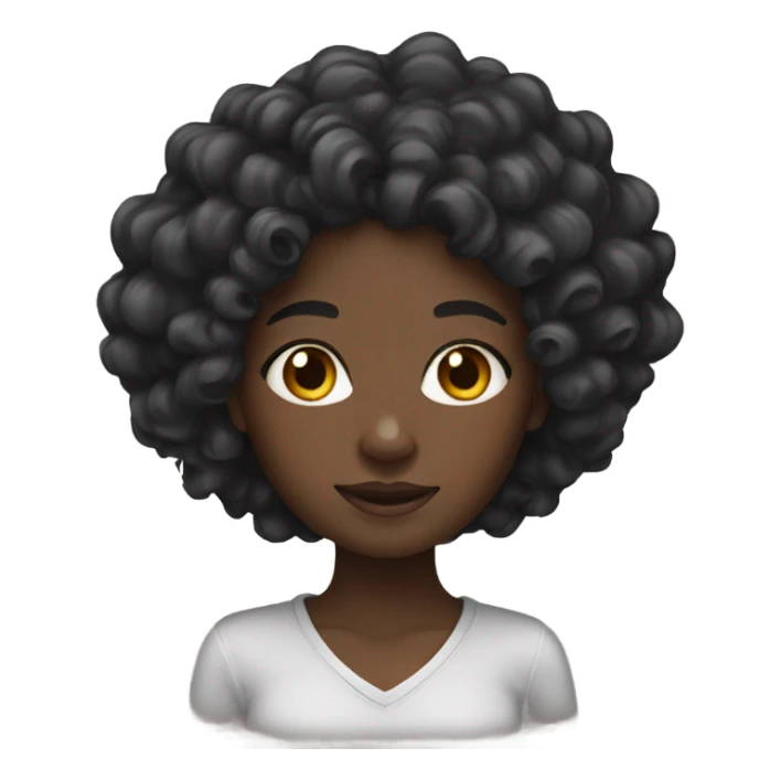 Black girl with long curly hair  sticker