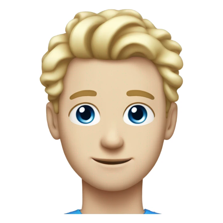 light curl blonde 25yo man blue eyed pale skin without moustache sticker