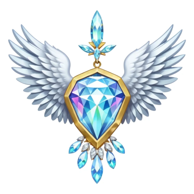 holy diamond emblem with white wings and diamond in the middle sticker