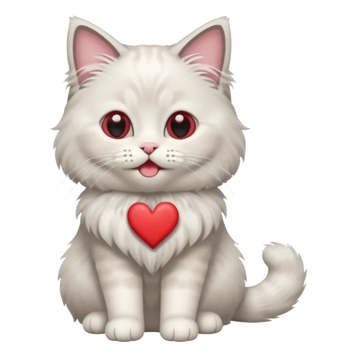 Full body ragdoll Cat with love heart eyes and mouth open sticker