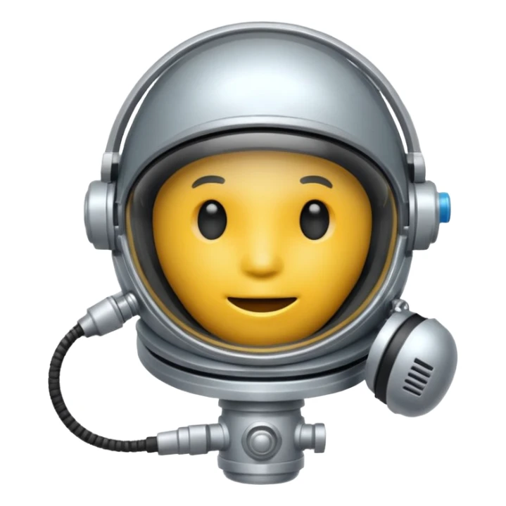 Astronaut helmet with Small microphone boom near the mouth. sticker