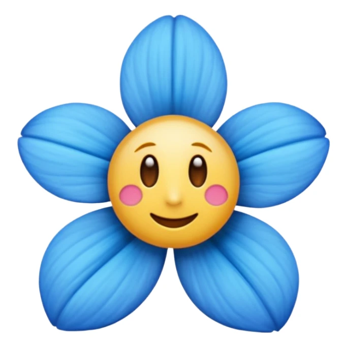 Flor azul com detalhes vivos emoji sticker