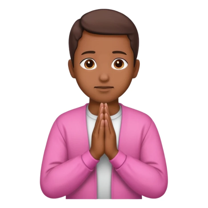 Brown praying hands with pink sleeves sticker