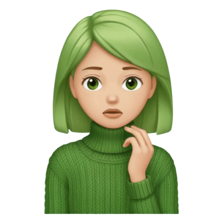 girl has sore throat in green sweater sticker