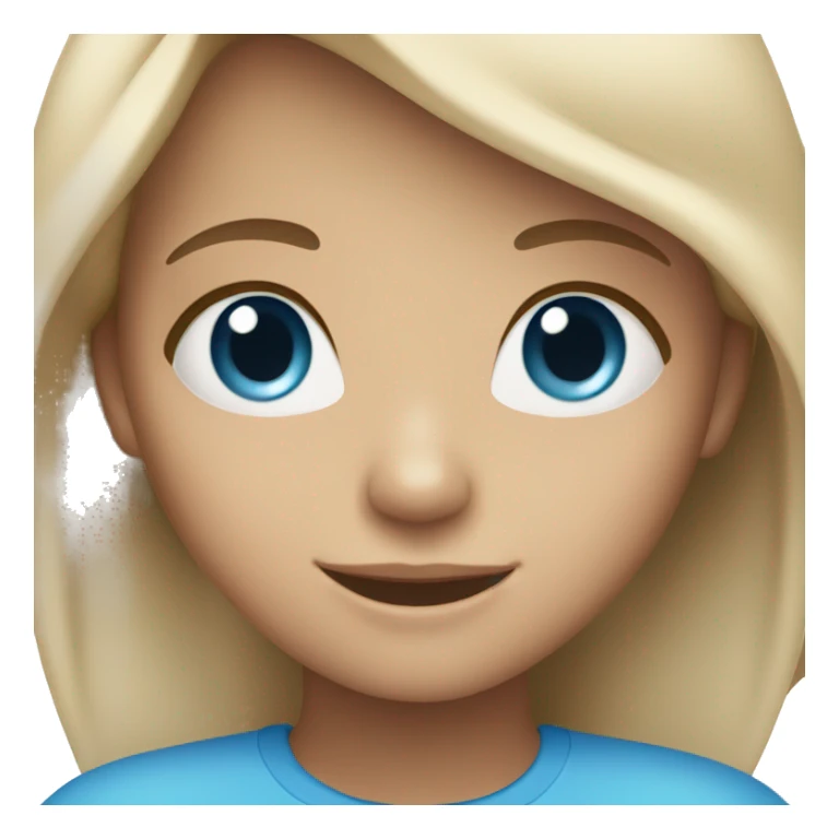 smiling girl with blue eyes tan skin sticker