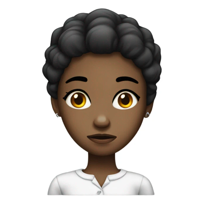 a pretty black girl with a annoyed face sticker