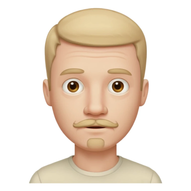 Pale Man with short hair mustache and chin beard sticker
