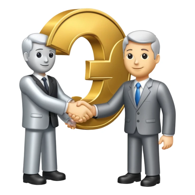 Jobcenter symbol with euro sign and handshake sticker